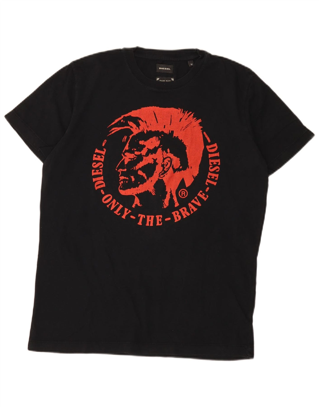 Ανδρικό γραφικό T-Shirt Diesel Top Μεσαίο μαύρο βαμβακερό