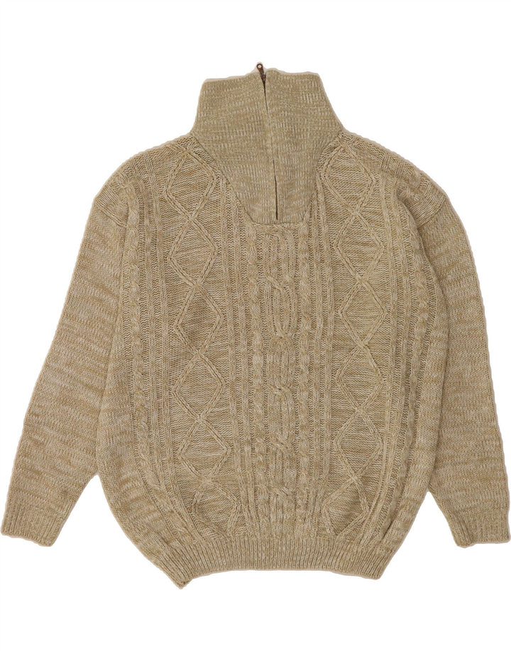 Ανδρικό πουλόβερ με φερμουάρ VINTAGE 2XL Μπεζ Πολυακρυλικό
