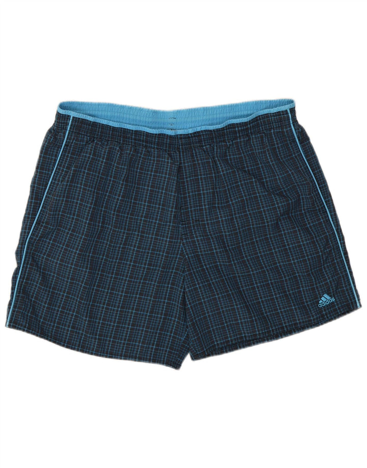 Ανδρικό σορτς κολύμβησης Adidas XL Navy Blue Check Polyamide