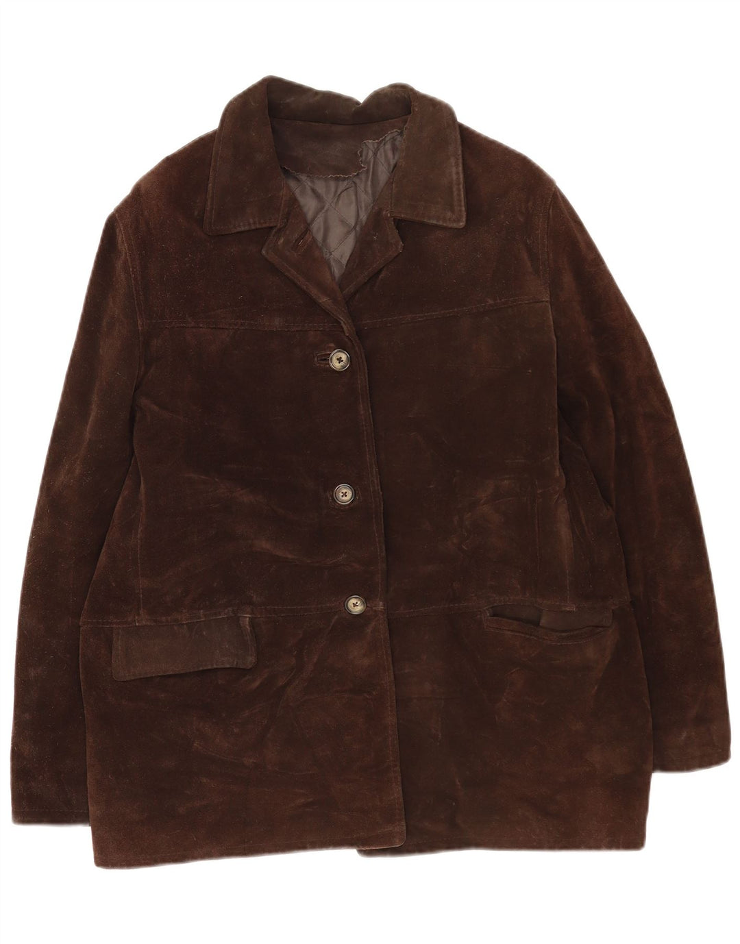 Vintage Γυναικείο Suede Jacket IT 46 Large Brown Δερμάτινο