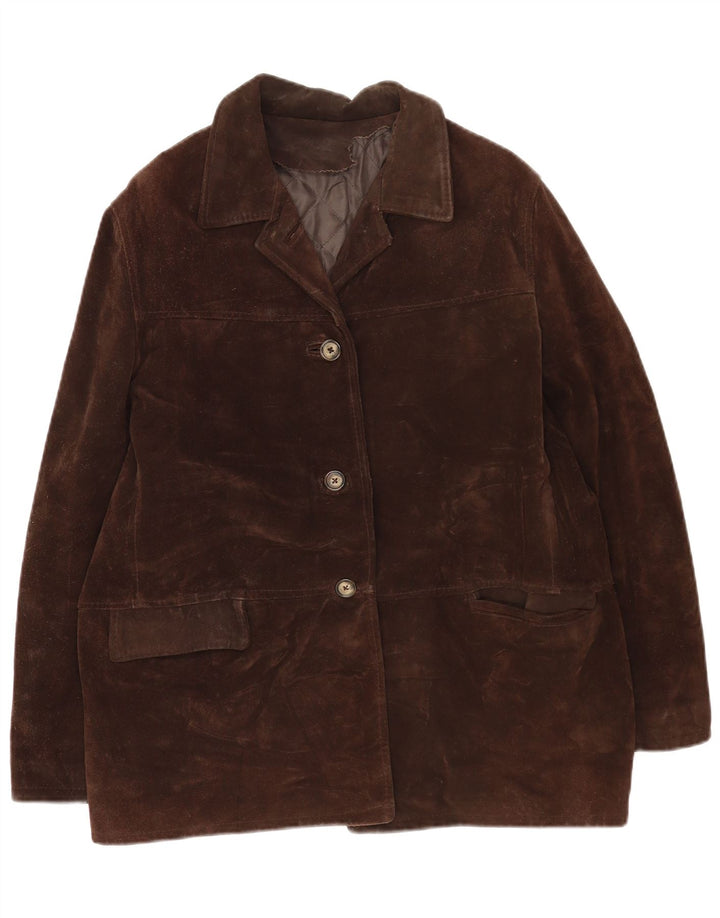 Vintage Γυναικείο Suede Jacket IT 46 Large Brown Δερμάτινο