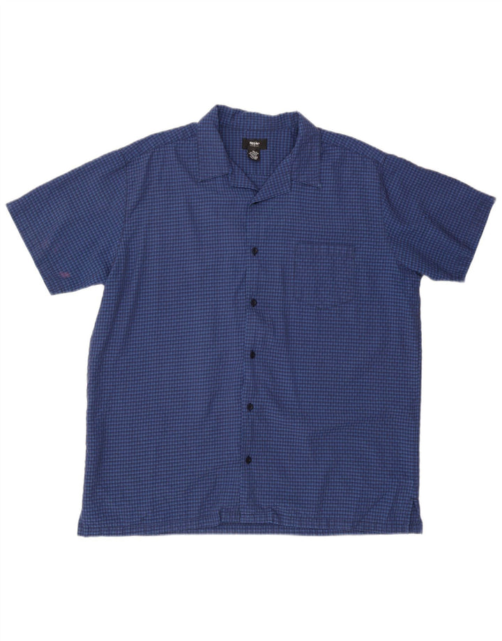 MOSSIMO Ανδρικό κοντομάνικο πουκάμισο XL Blue Gingham Rayon