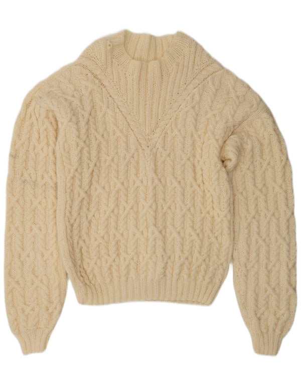 Vintage γυναικείο πουλόβερ με λαιμό χελώνα UK 18 XL Off White