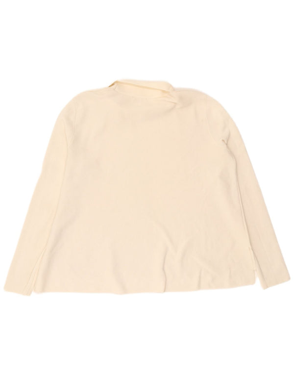 Cos Womens Loose Fit Roll Neck Blouse Top UK 14 Medium Off White Cotton