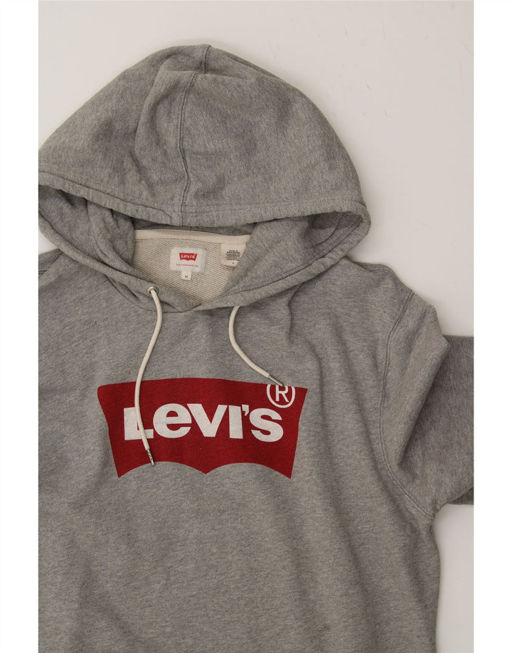 LEVI'S Mens Graphic Hoodie Jumper Medium Grey Cotton Vintage Levi's and Second-Hand Levi's from Messina Hembry 