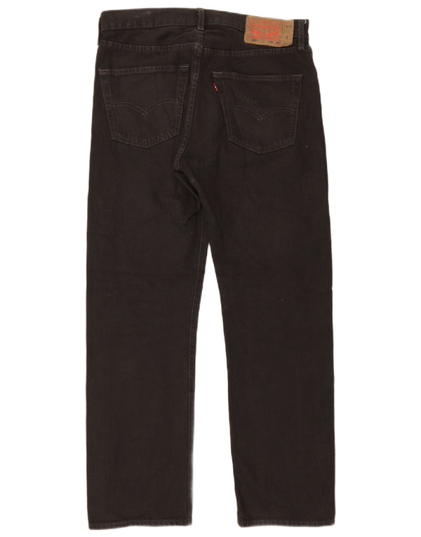 Levi's Mens 501 Straight Jeans W34 L30 Μαύρο βαμβακερό