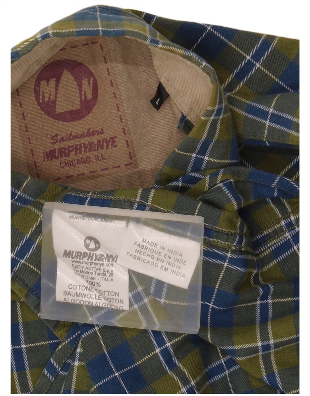 Murphy & Nye Mens Sailmakers Φανελένιο πουκάμισο μεγάλο πράσινο βαμβακερό