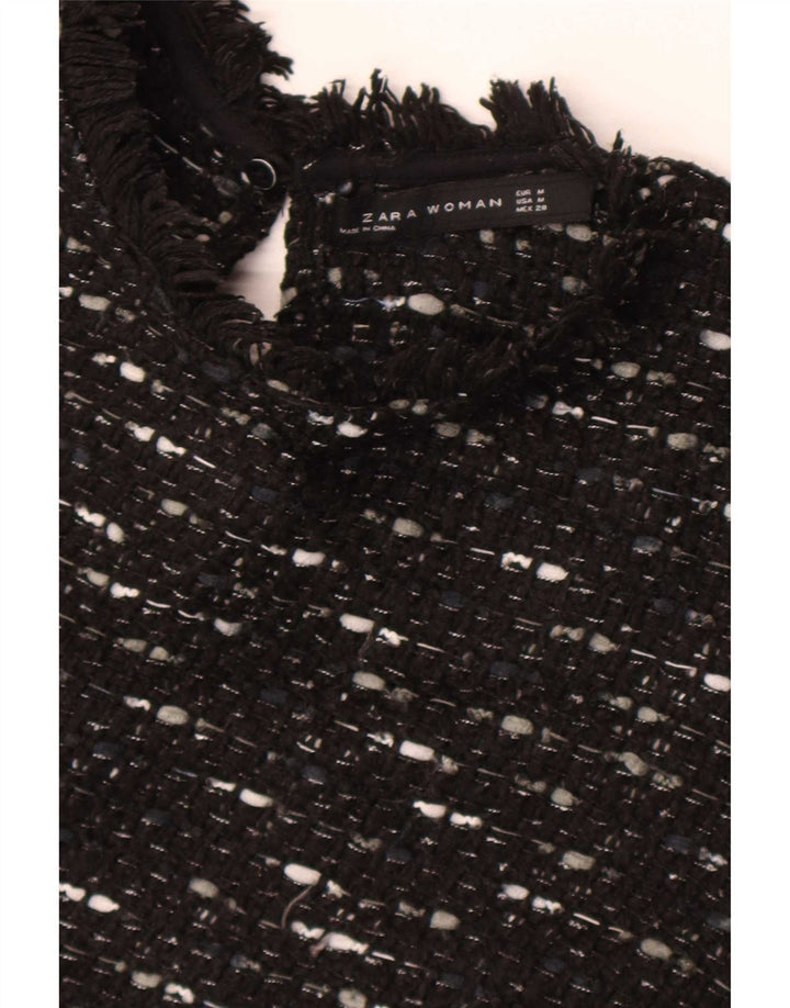 Zara Γυναικείο Jumper Φόρεμα UK 12 Medium Black Flecked