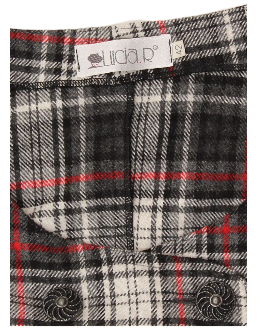 Vintage γυναικείο φόρεμα με κανονική εφαρμογή Pinafore IT 42 Μεσαίο γκρι καρό ρετρό