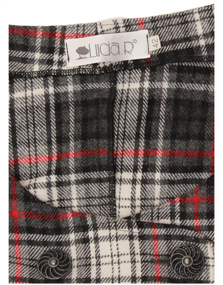 Vintage γυναικείο φόρεμα με κανονική εφαρμογή Pinafore IT 42 Μεσαίο γκρι καρό ρετρό