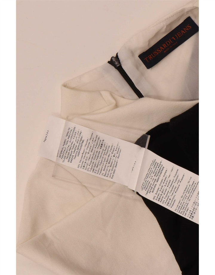 Γυναικείο φόρεμα με θήκη Trussardi IT 42 Medium Black Colorblock Viscose