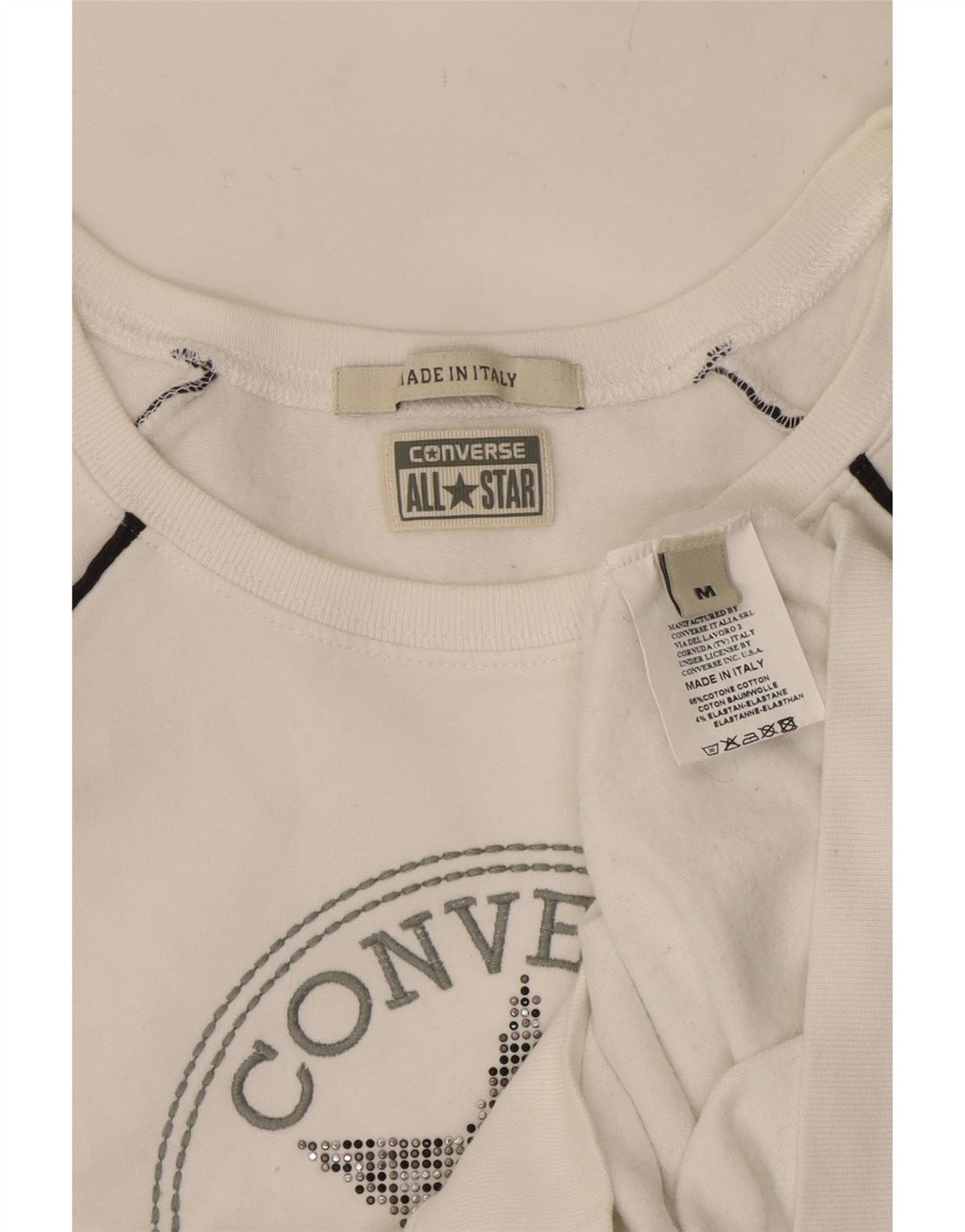 CONVERSE Γυναικεία φούτερ Chuck Taylor Crop Jumper UK 12 Medium White