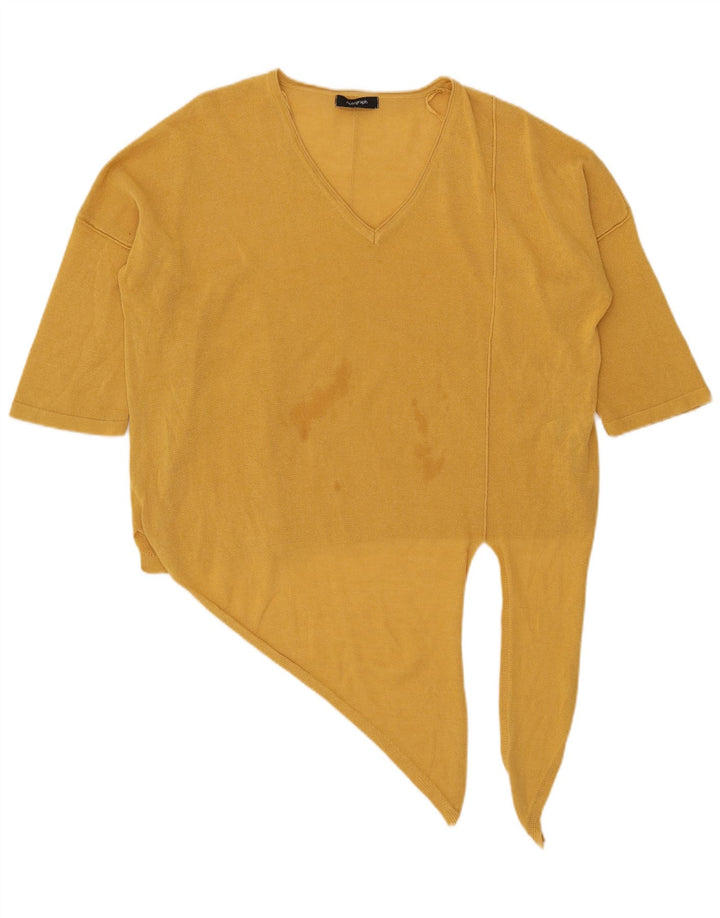 Marks & Spencer Γυναικεία Autograph Crop Oversized Μπλούζα Top UK 14 Large Gold