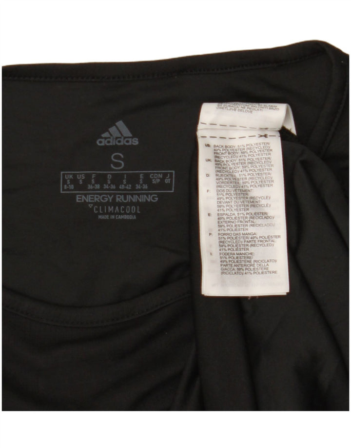 Adidas Γυναικεία Climacool Top μακριά μανίκια UK 8/10 Μικρός μαύρος πολυεστέρας