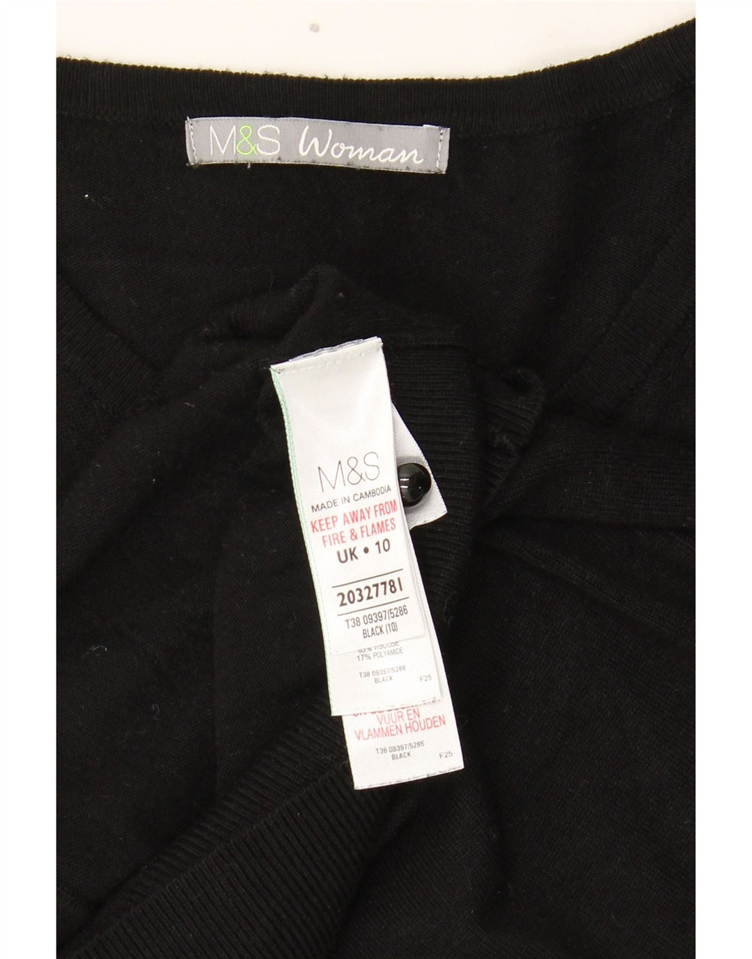Marks & Spencer Γυναικεία ζακέτα πουλόβερ UK 10 Small Black Viscose