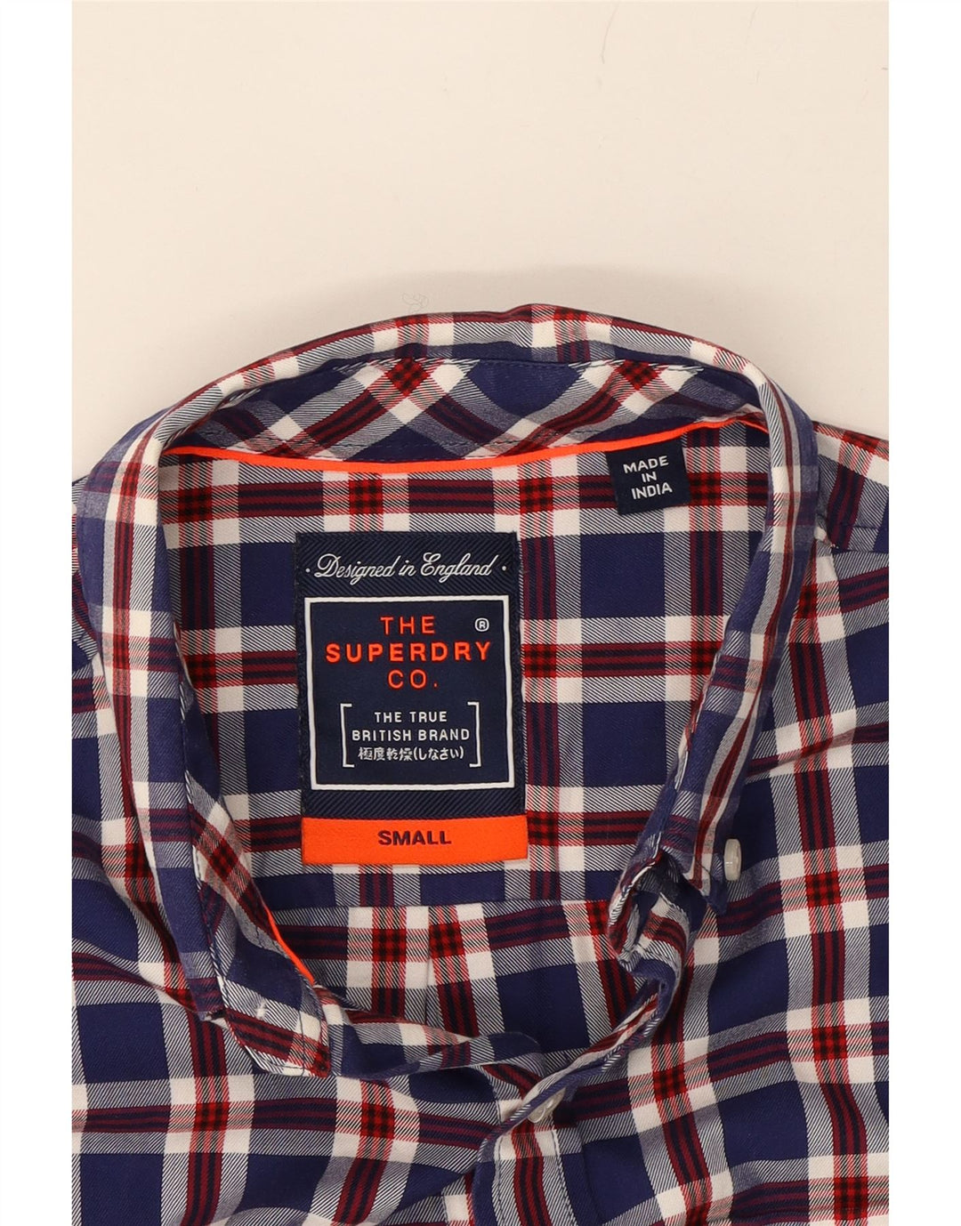 SUPERDRY Mens Shirt Small Blue Check Cotton Vintage Superdry and Second-Hand Superdry from Messina Hembry 