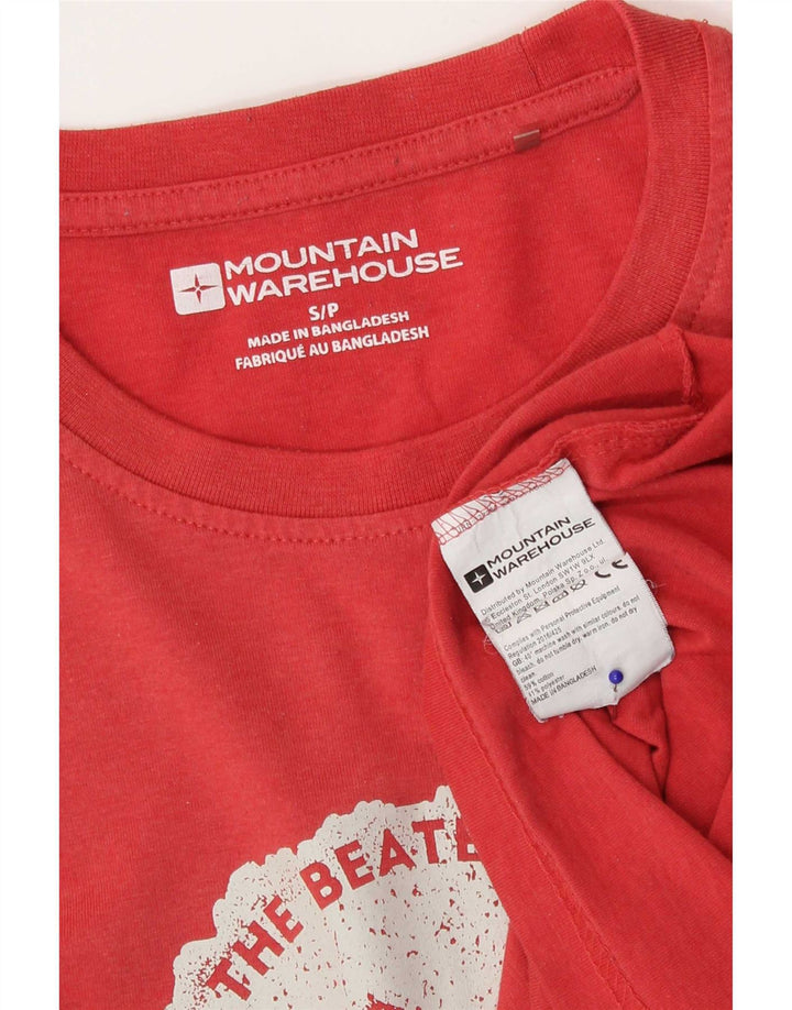 Mountain Warehouse Ανδρικό γραφικό T-Shirt Top Μικρό κόκκινο βαμβακερό