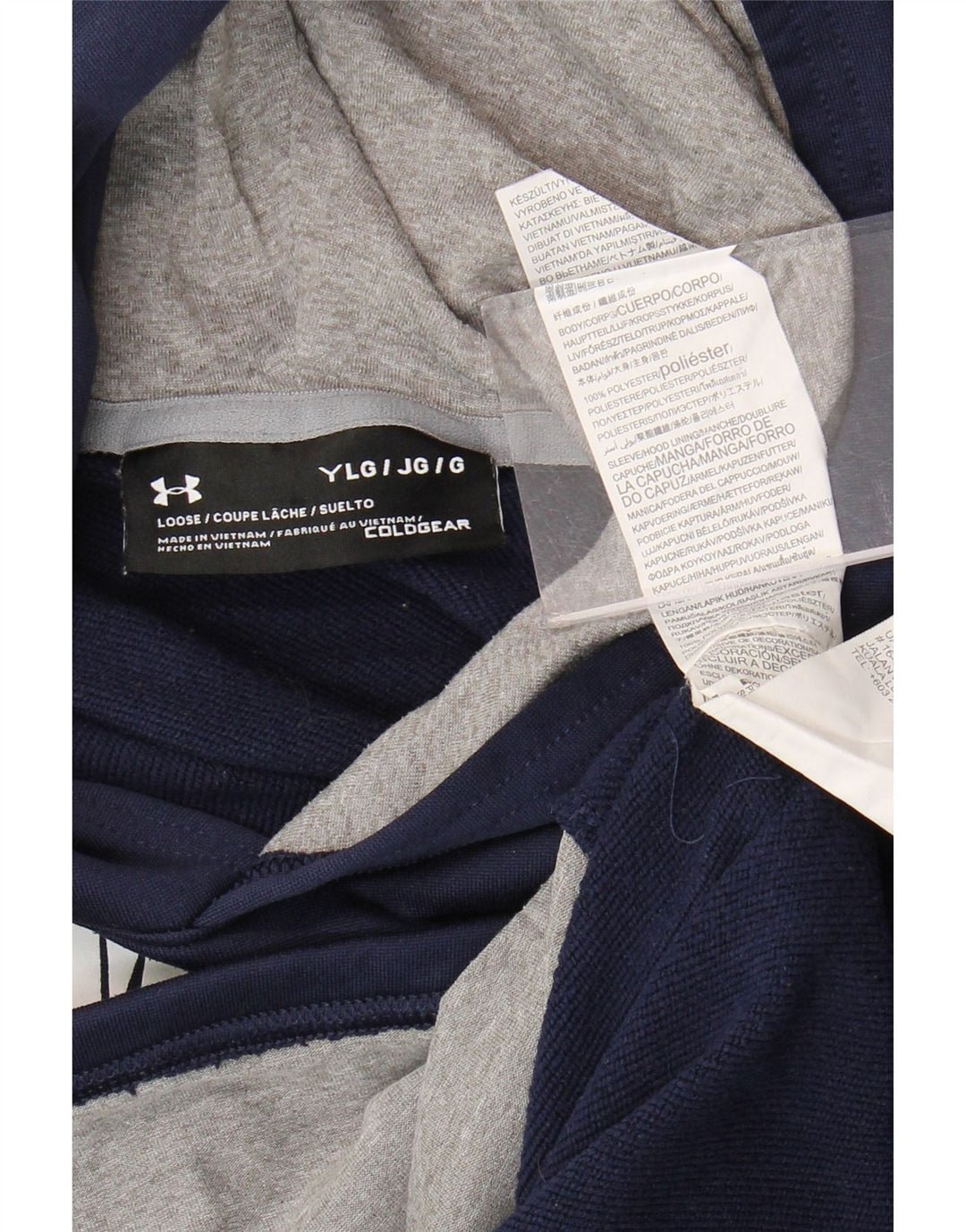 Under Armour Boys Graphic Hoodie Jumper 11-12 Years Large Navy Blue