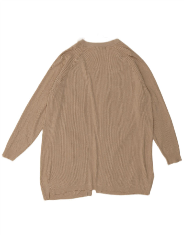 Marks & Spencer Γυναικείο Longline ανοιχτό πουλόβερ ζακέτα UK 14 Large Beige