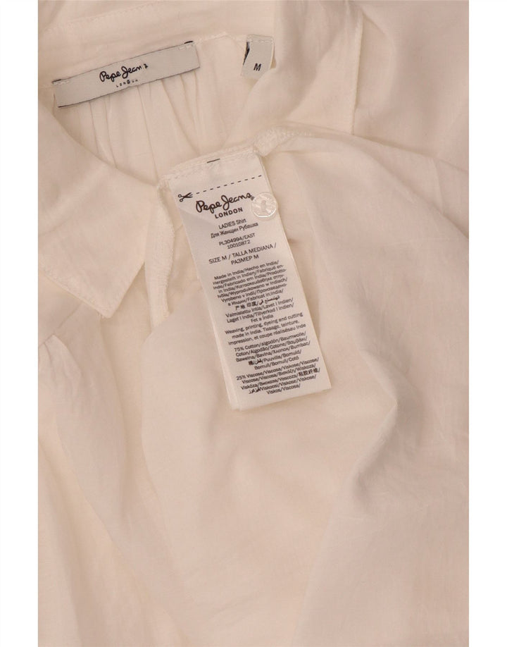 Πουκάμισο PEPE Jeans Γυναικείο Oversized UK 14 Μεσαίο λευκό βαμβακερό