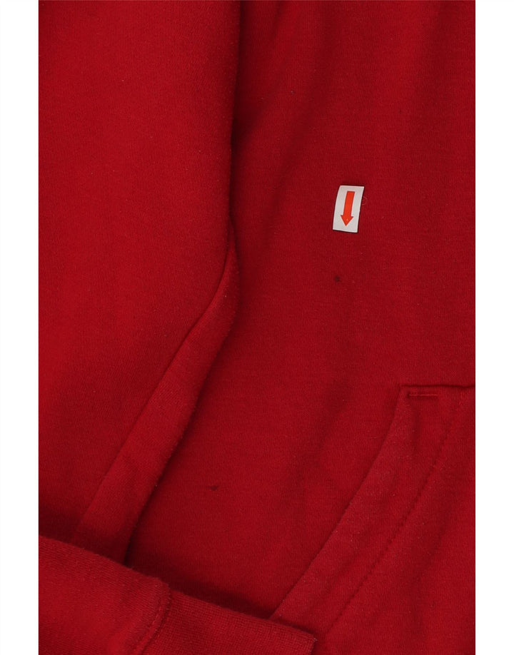 JORDAN Boys Hoodie Jumper 12-13 ετών Μεγάλο κόκκινο βαμβακερό