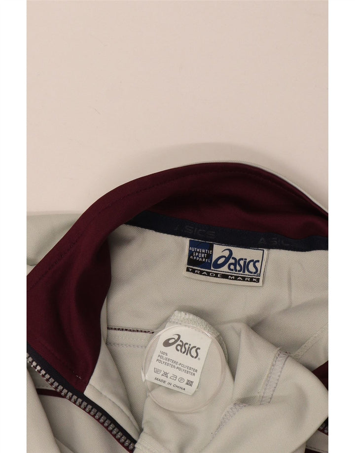 Ανδρική αθλητική φόρμα ASICS Μπουφάν μεσαίου λευκού πολυεστέρα