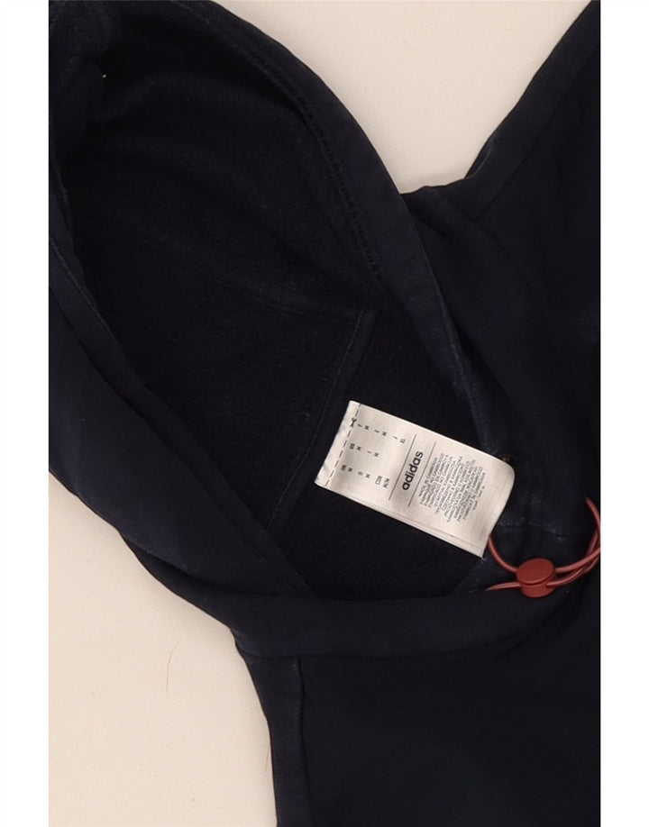 Adidas Ανδρικό φούτερ με κουκούλα, μεσαίο μπλε βαμβακερό
