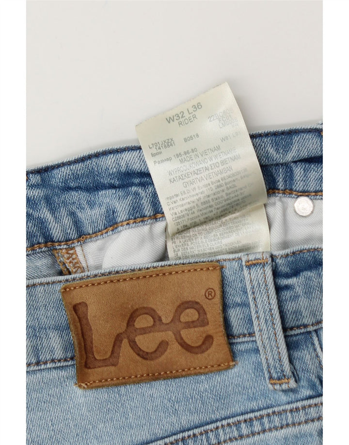 LEE Mens Rider Slim Jeans W32 L36 Blue Cotton