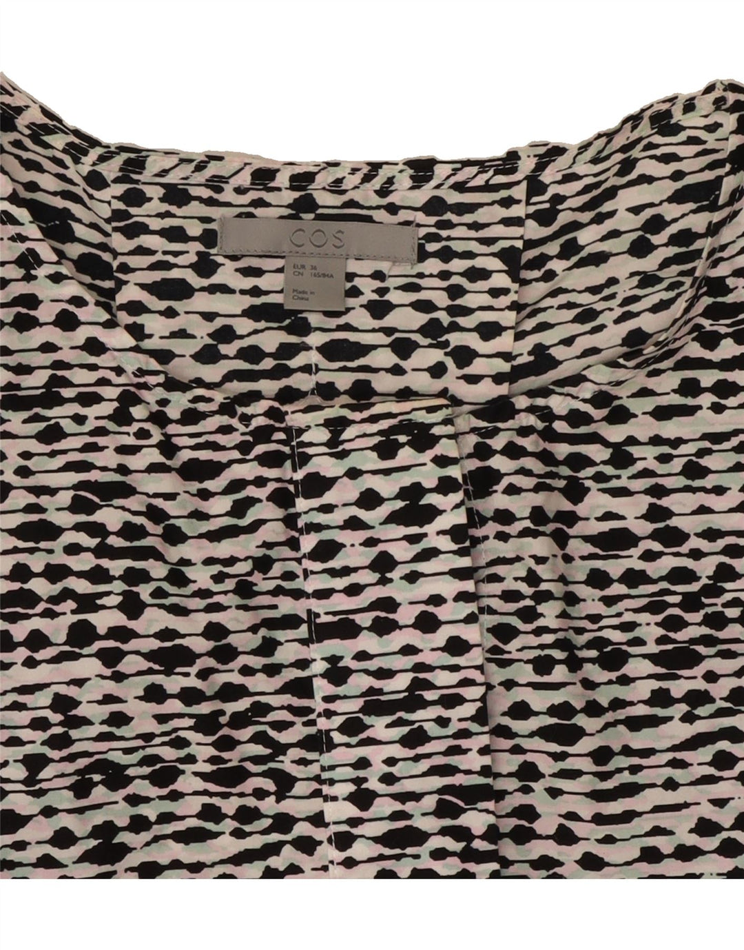 COS Womens Oversized 3/4 Sleeve Blouse Top EU 36 Small Black Flecked Vintage Cos and Second-Hand Cos from Messina Hembry 