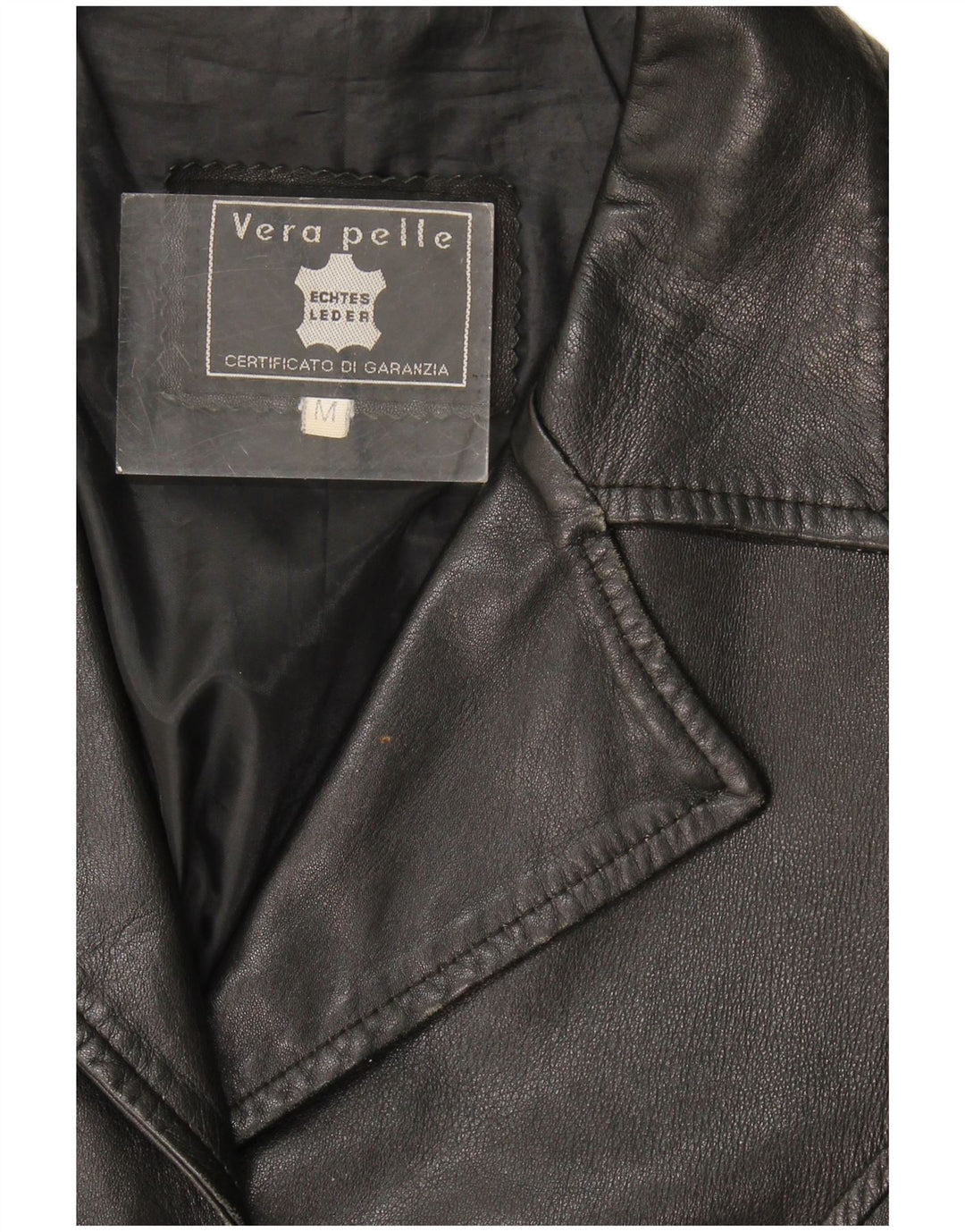 Vintage Γυναικείο Δερμάτινο Μπουφάν UK 14 Medium Black Leather