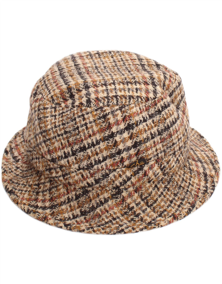 Vintage Ανδρικό Καπέλο Bucket Μεγάλο Μπεζ Houndstooth Classic