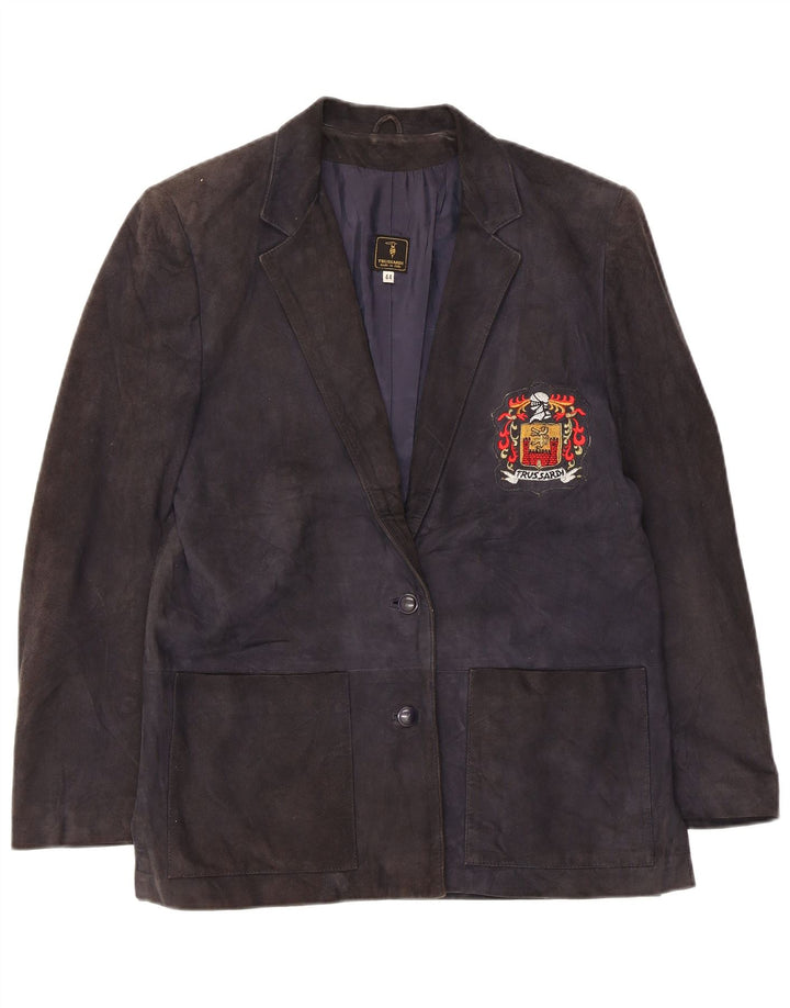 Trussardi Γυναικείο Σουέντ Μπλέιζερ με 2 Κουμπιά IT 44 Medium Navy Blue