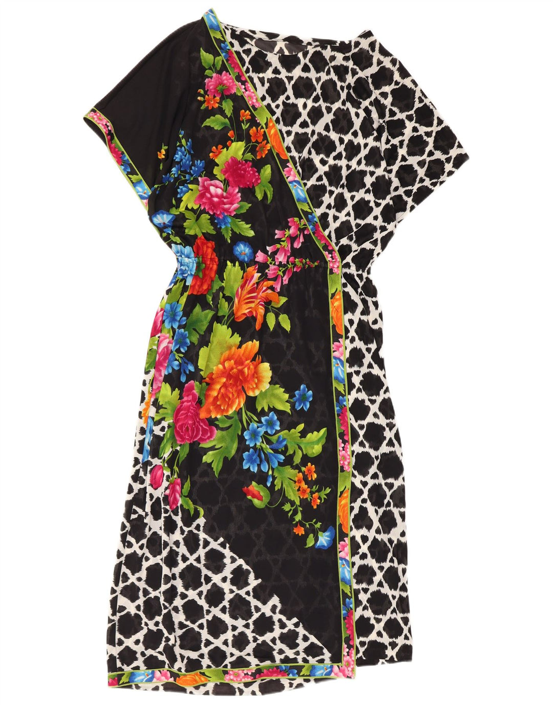 Vintage γυναικείο φόρεμα με θήκη UK 14 Medium πολύχρωμο Floral