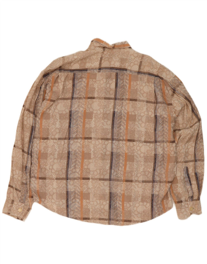 Morgan & Donavan Ανδρικό Πουκάμισο 41/42 Μεγάλο Μπεζ Check Viscose