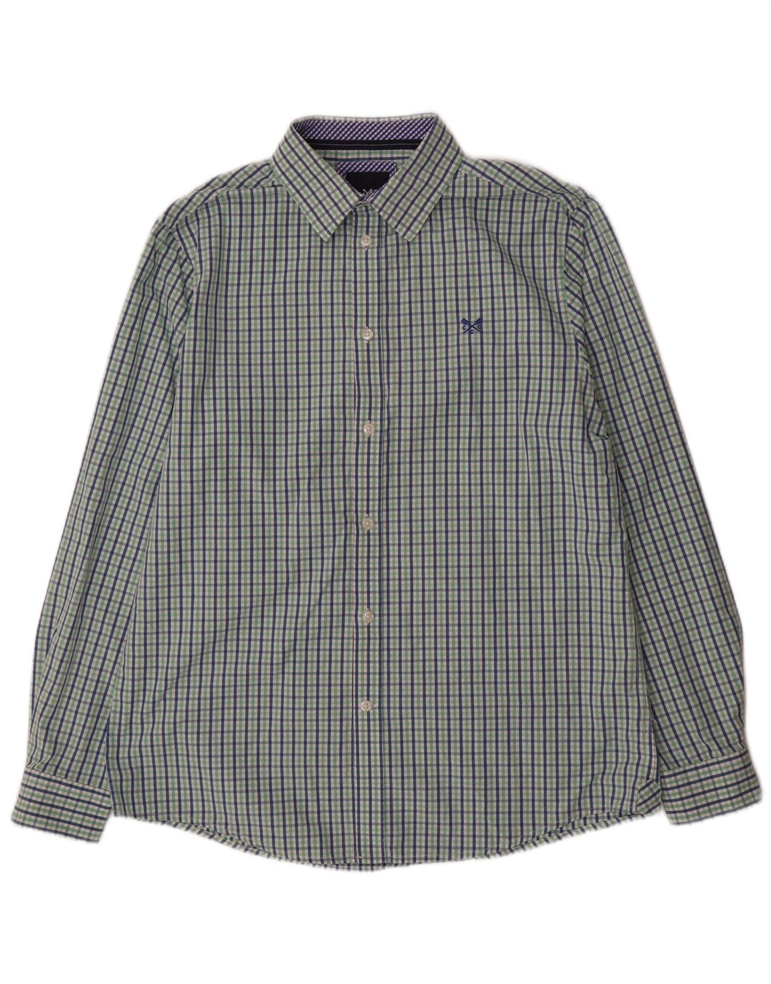 Crew Clothing Ανδρικό πουκάμισο Classic Fit Μεσαίο πράσινο βαμβακερό Gingham