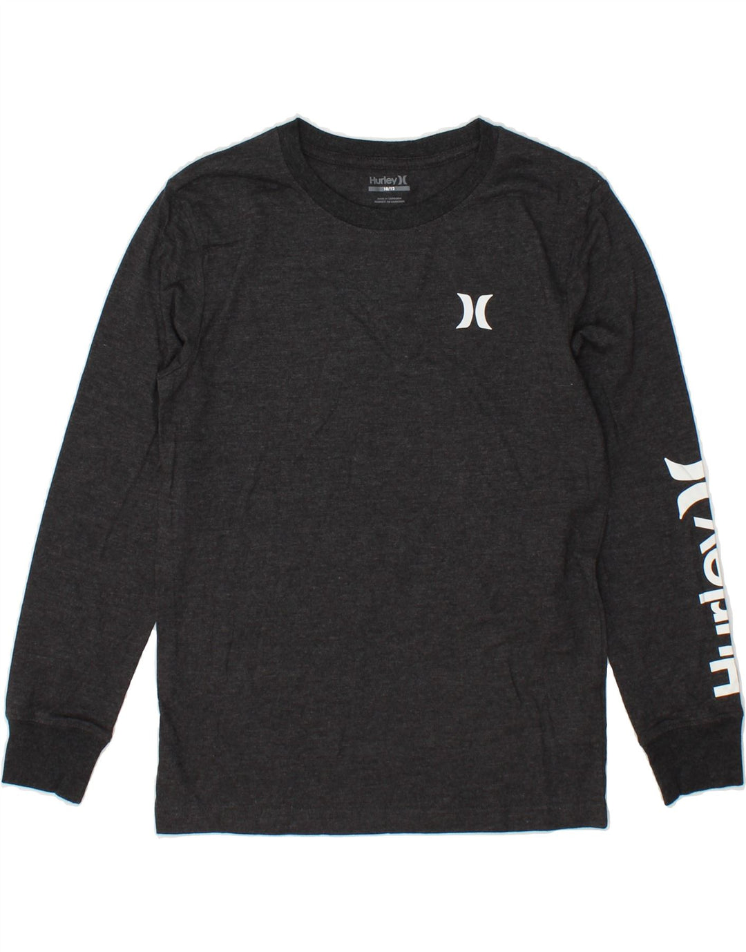 HURLEY Boys Graphic Top Long Sleeve 10-11 Years Grey Cotton Vintage Hurley and Second-Hand Hurley from Messina Hembry 