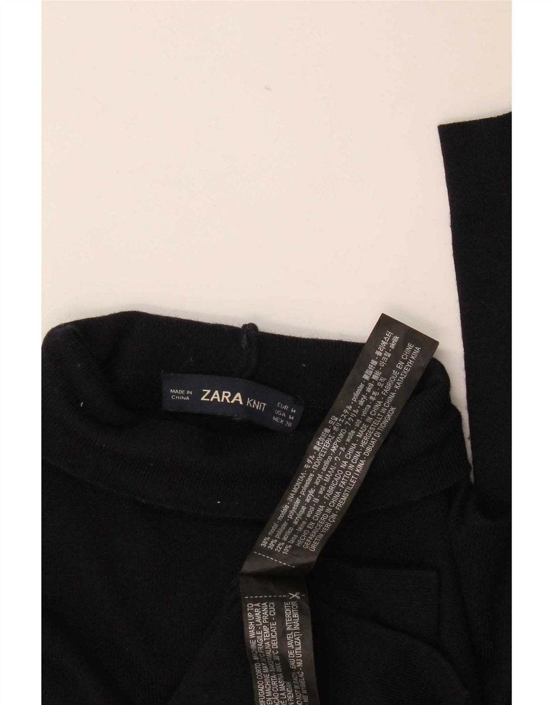 Zara Γυναικεία Μπλούζα Τοπ UK 12 Medium Navy Blue Modal