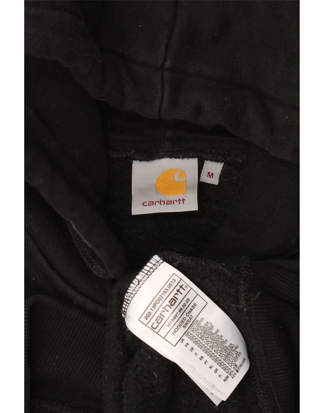 Ανδρικό κουκούλα Carhartt, μεσαίο μαύρο βαμβακερό