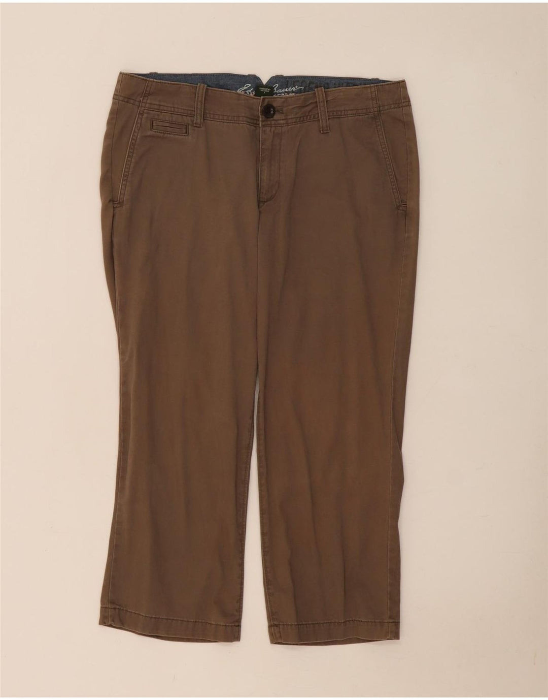 Eddie Bauer Γυναικείο παντελόνι Capri US 8 Medium W34 L23 Beige βαμβακερό