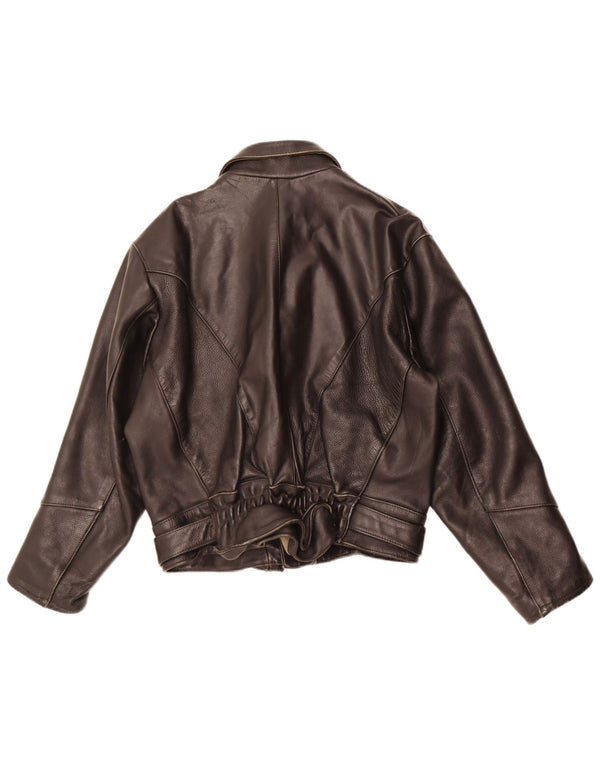 Vintage Ανδρικό Δερμάτινο Μπουφάν Biker UK 38 Μεσαίο Μαύρο