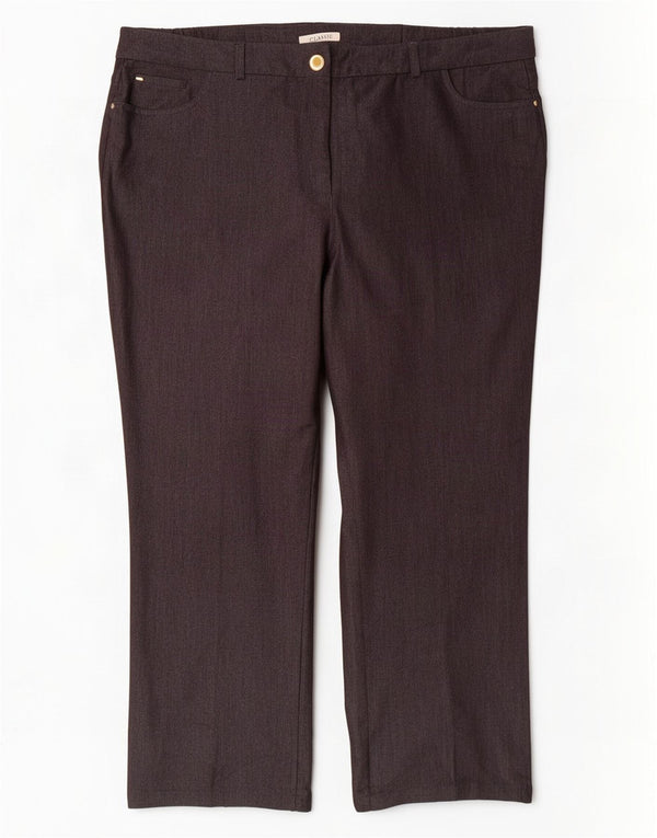 Marks & Spencer Γυναικείο ίσιο casual παντελόνι UK 18 XL W40 L28 Γκρι