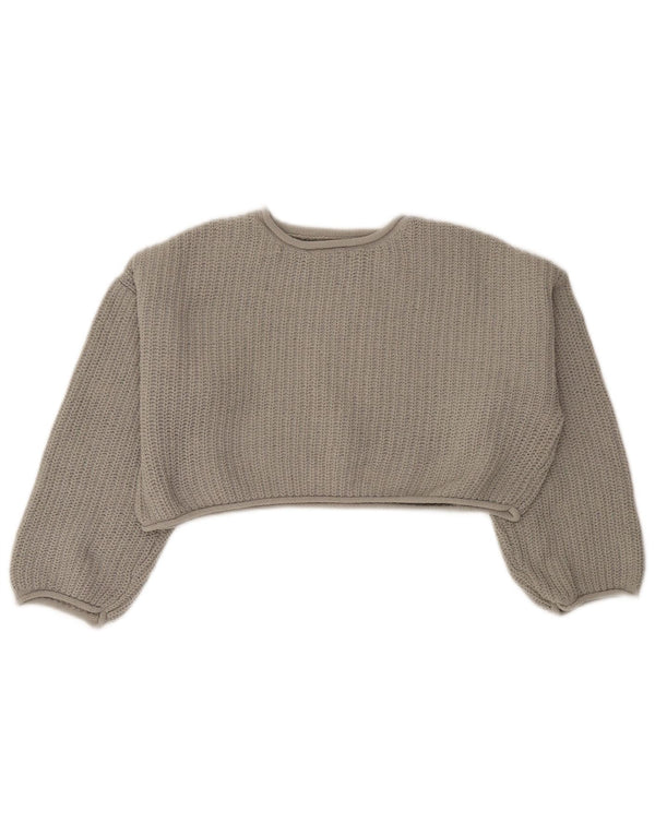 Πουλόβερ Zara Girls Loose Fit Crop Crew Neck Jumper 11-12 Years Grey