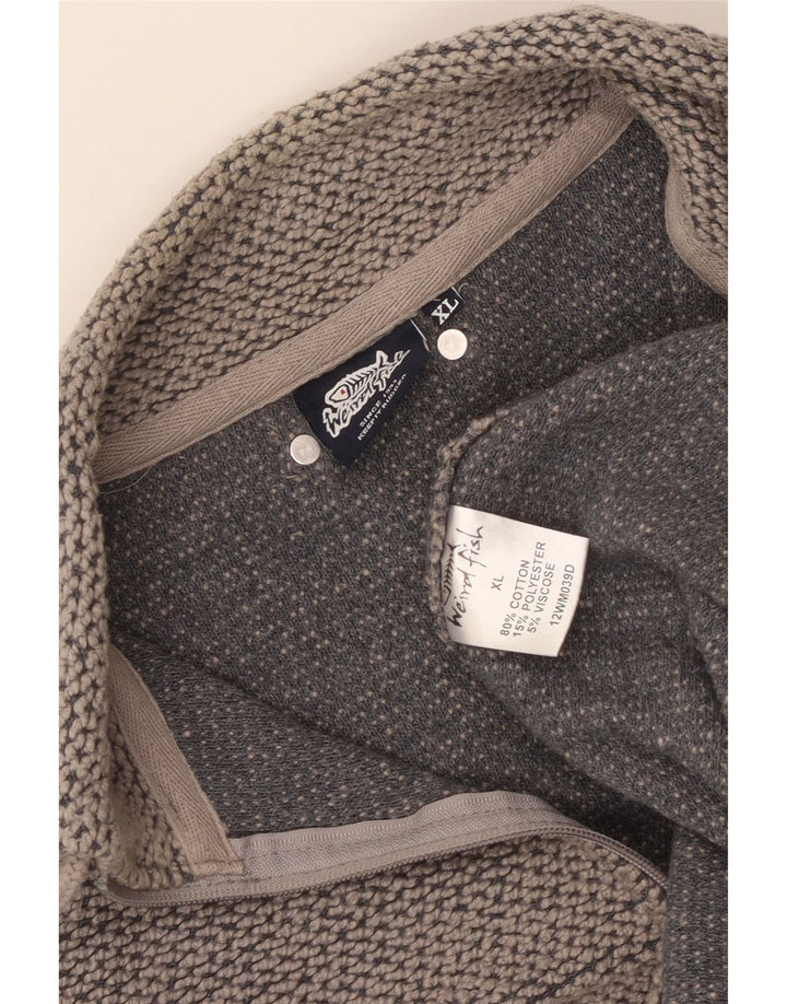 WEIRD FISH Ανδρικό φούτερ με φερμουάρ Jumper XL Γκρι βαμβακερό
