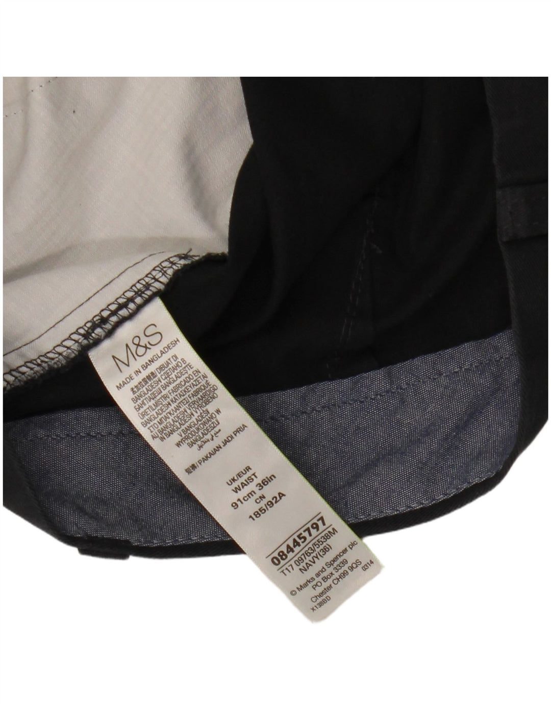 Ανδρικό σορτς Chino Marks & Spencer W36 Large Navy Blue από βαμβάκι