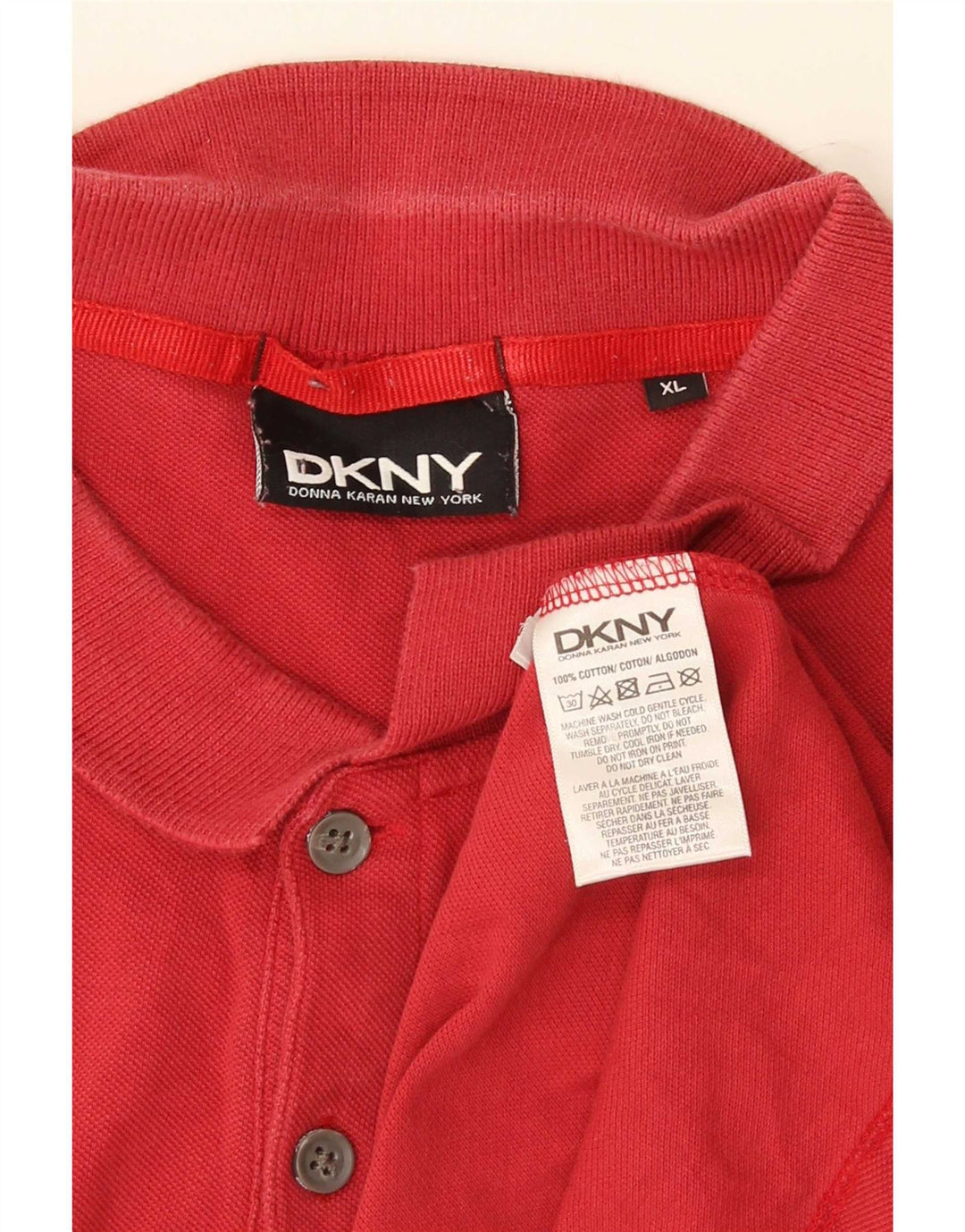 Ανδρικό μπλουζάκι πόλο Dkny XL κόκκινο βαμβακερό