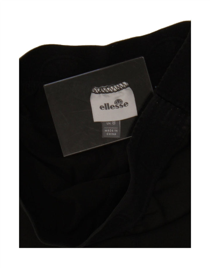 ELLESSE Womens Graphic Leggings UK 8 Small  Black Polyester Vintage Ellesse and Second-Hand Ellesse from Messina Hembry 