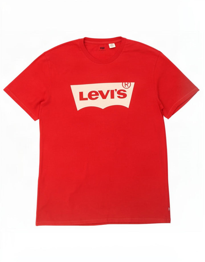 Ανδρικό γραφικό T-Shirt Levi's Top μεγάλο κόκκινο βαμβακερό
