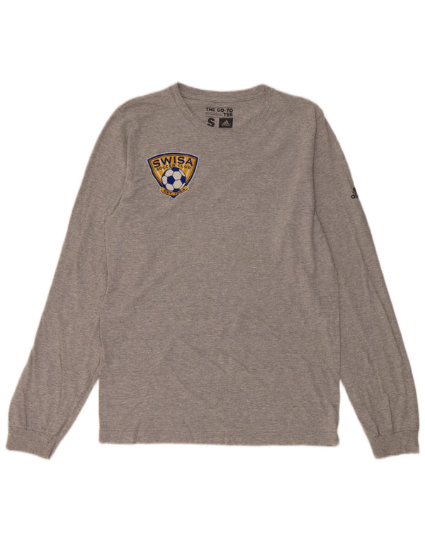Adidas Mens Swisa Soccer Club Graphic Top Μακρυμάνικο Μικρό Γκρι Βαμβακερό
