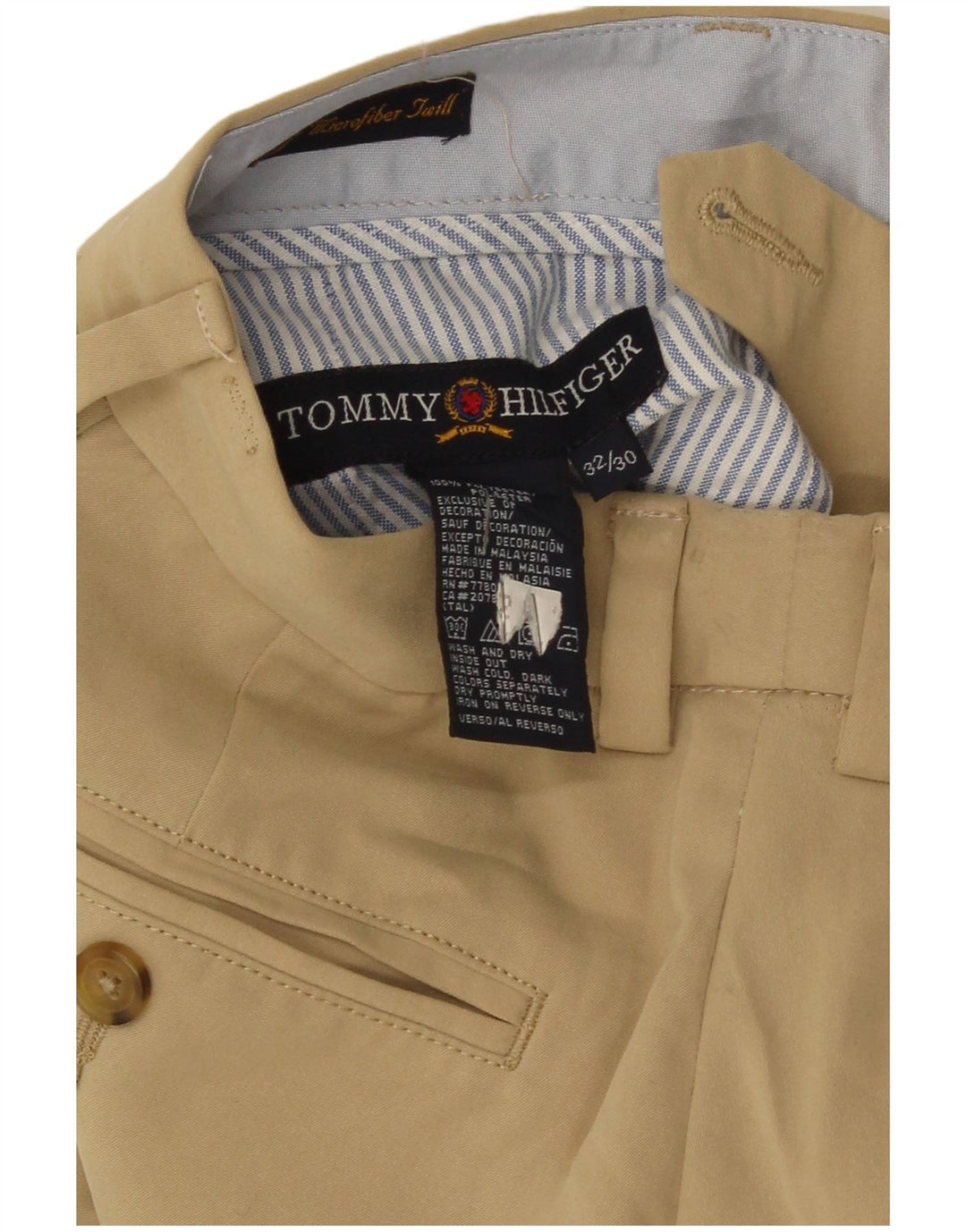 Tommy Hilfiger Ανδρικό Slim Chino Παντελόνι W32 L30 Beige Polyester