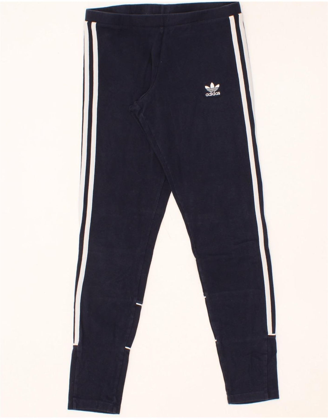 ADIDAS Womens Leggings UK 10 Small Navy Blue Vintage Adidas and Second-Hand Adidas from Messina Hembry 
